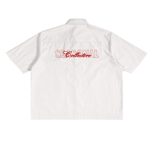 Apricot white Oversized Stripe Boxy Shirt