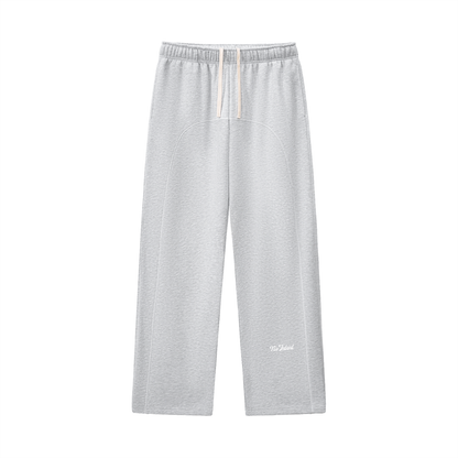 Contrast Fleece baggy straight leg Sweatpants