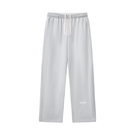 Contrast Fleece baggy straight leg Sweatpants