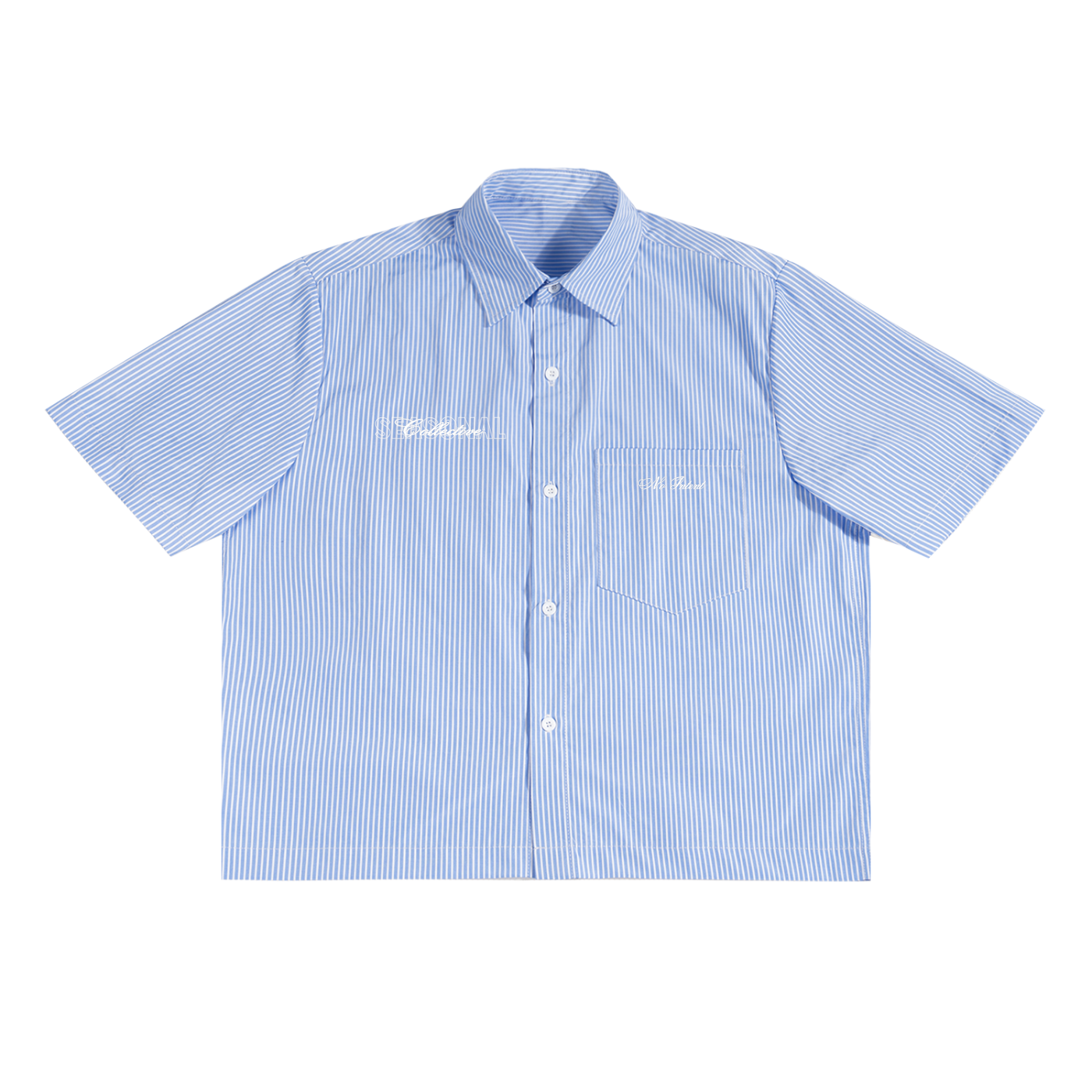 Blue Oversized Stripe Boxy Shirt