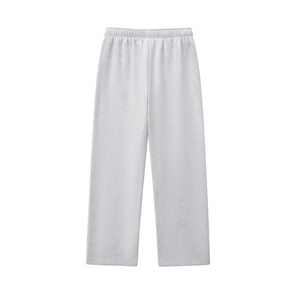 Contrast Fleece baggy straight leg Sweatpants