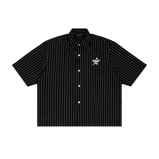 Unisex Striped Boxy Button-Up Shirt
